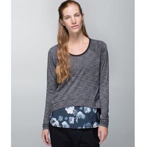 Lululemon Layered‎ Long Sleeve TeeHeathered Black / Inky Floral Black